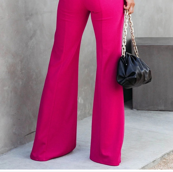 Rachael Slit Flare Pants - Pink - Picture 7 of 8